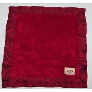 UGG Baby Security Lovey Blanket Satin Trim Plush Logo 14x14 Soft Machine Wash